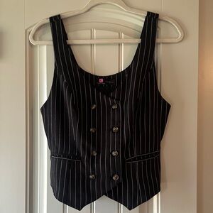 Black Pinstripe Women's Vest